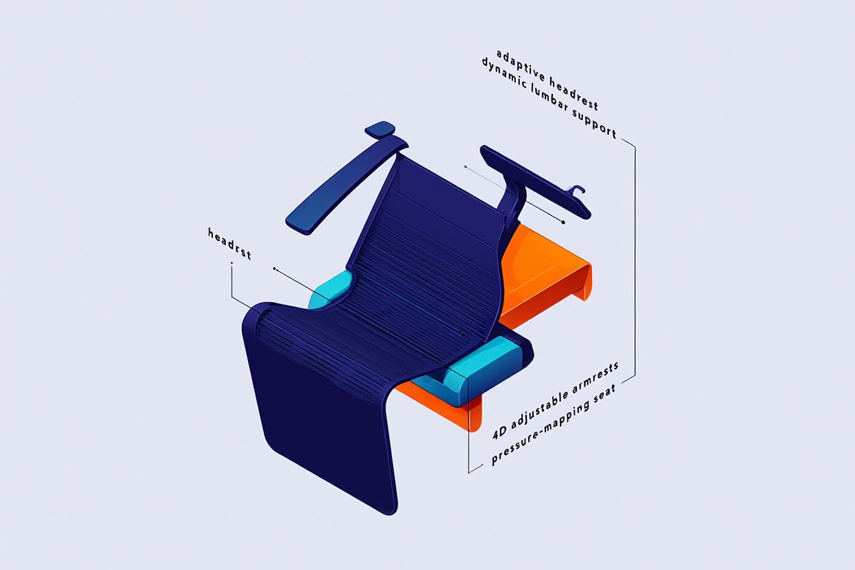 SeatPro ergonomic chair features diagram